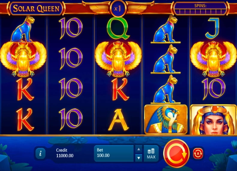 Pokerdom-dagi Playson'dan Solar Queen slotining asosiy ekrani