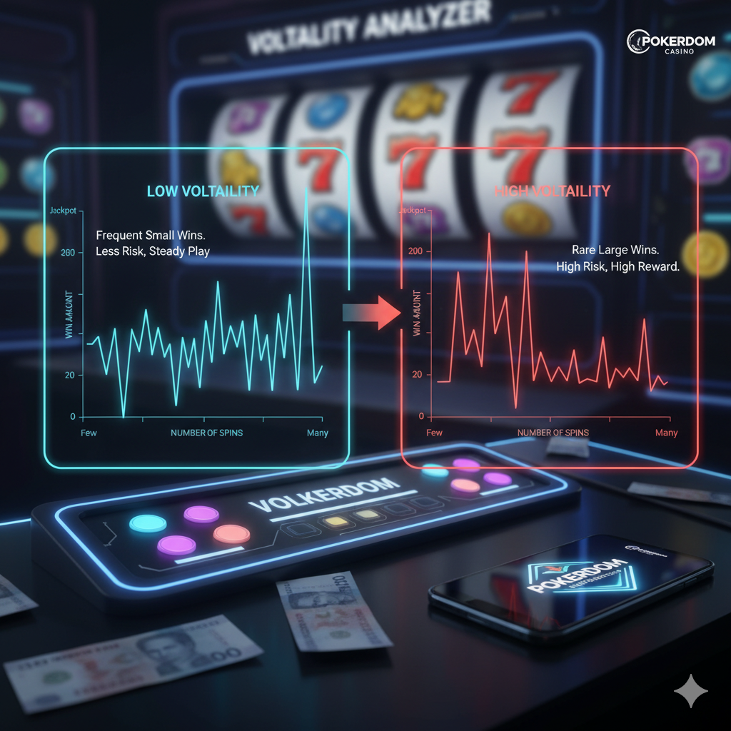 Graph of win distribution depending on slot volatility