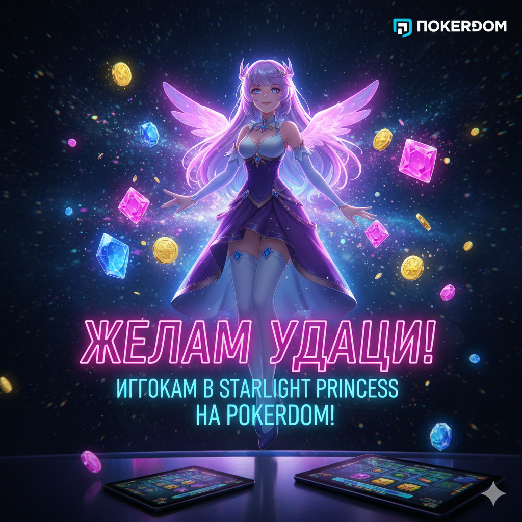 Wishing good luck to Starlight Princess players on the Pokerdom platform