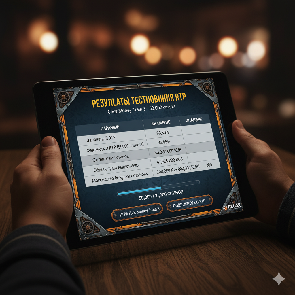 50000 спинге арналған Money Train 3 слотының RTP тестілеу нәтижелерінің кестесі