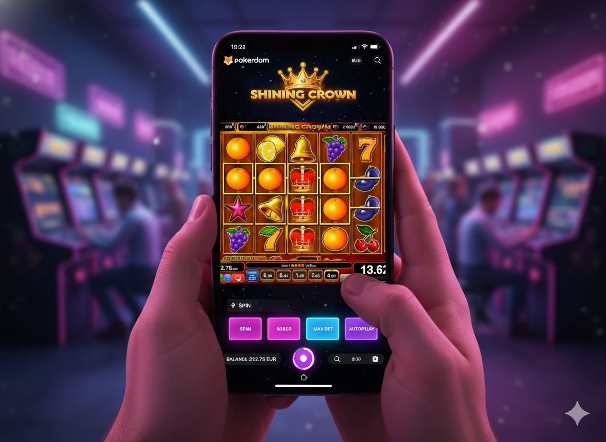 Pokerdom-dagi Shining Crown slotining mobil versiyasi